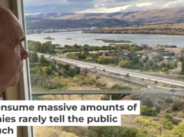 The Columbia River running through The Dalles, Oregon, supplies water to cool data centers. AP Photo/Andrew Selsky